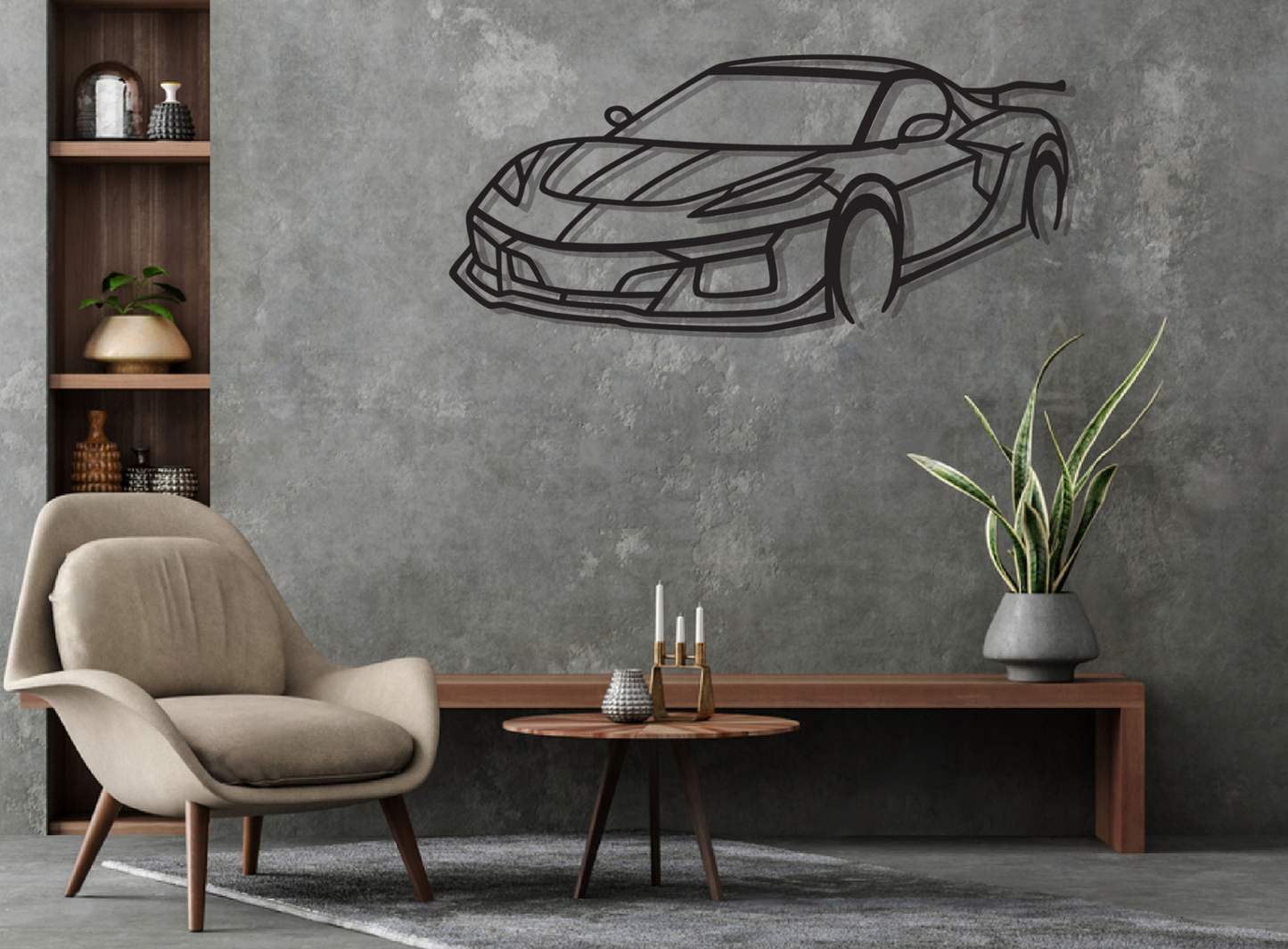 Corvette C8 Metal Silhouette