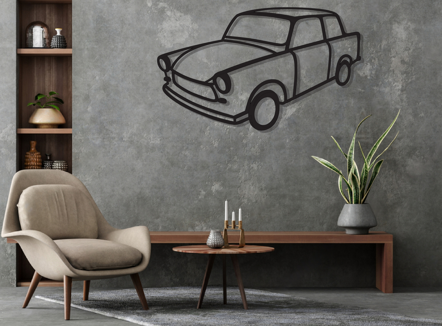 Trabant Vintage Metal Silhouette