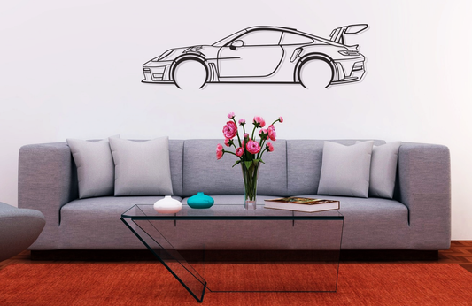 Art mural silhouette en métal 911 GT3 RS