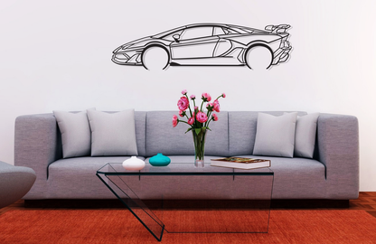 Aventador SVJ Metal Silhouette Wall Art