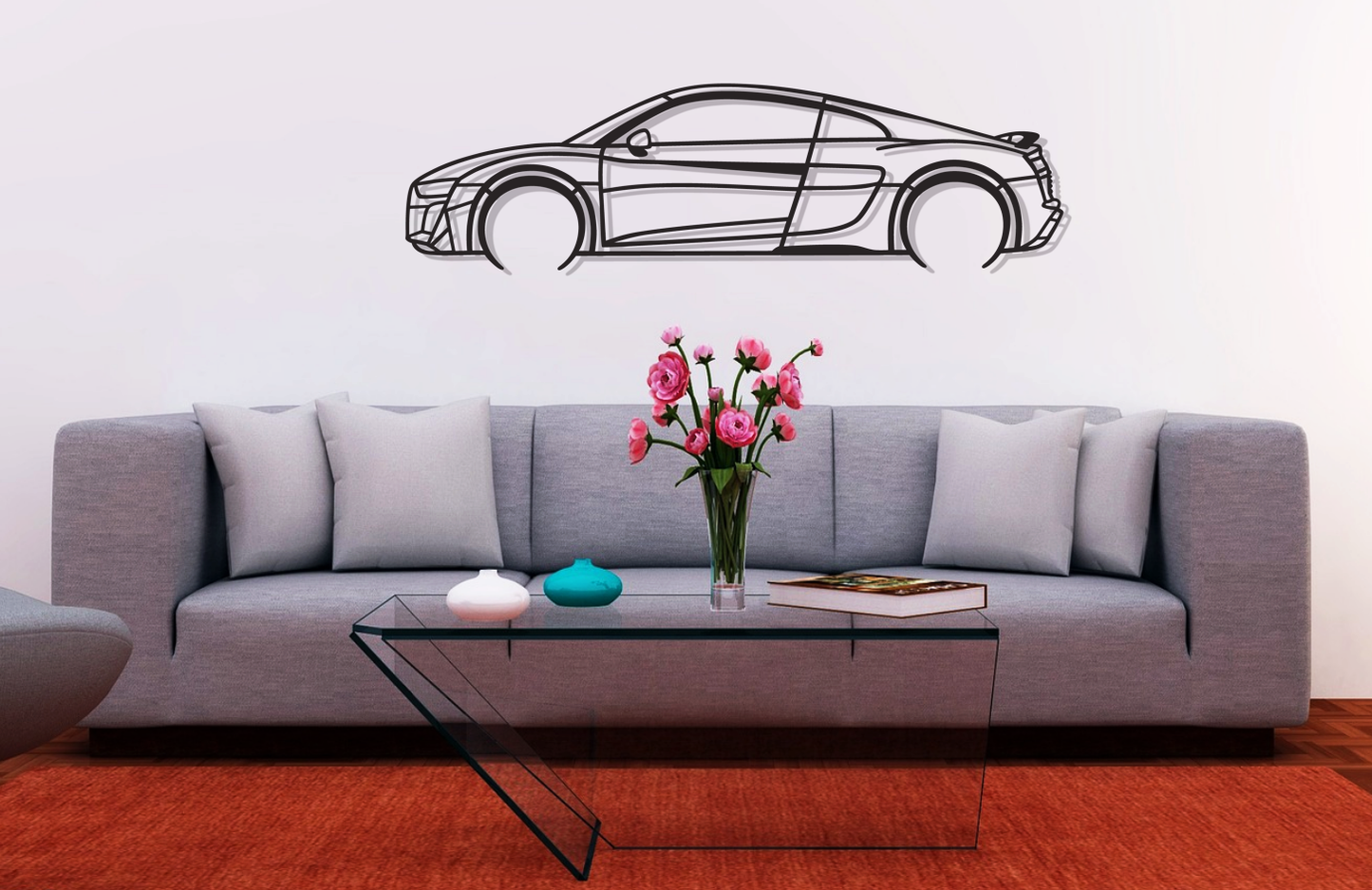 R8 Metal Silhouette Wall Art