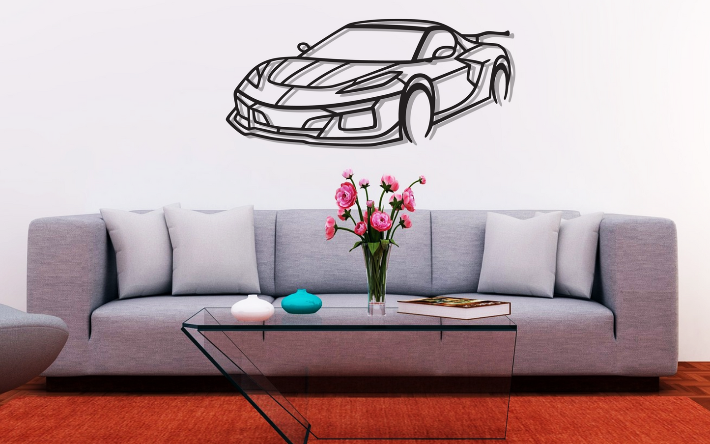 Corvette C8 Metal Silhouette