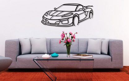 Corvette C8 Metal Silhouette