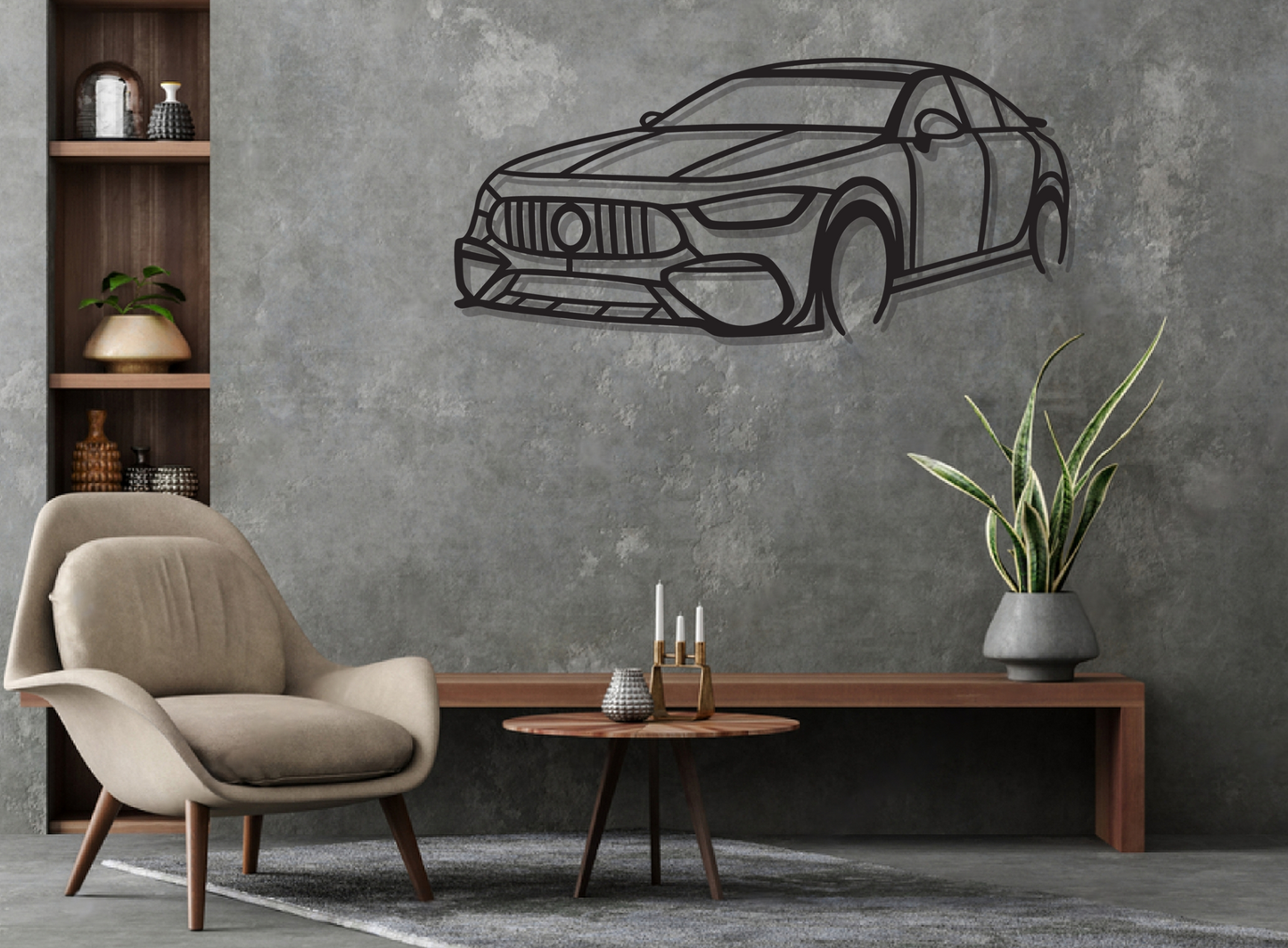 AMG GT 4 Door Metal Silhouette