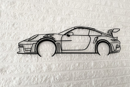 911 GT3 RS Metal Silhouette Wall Art