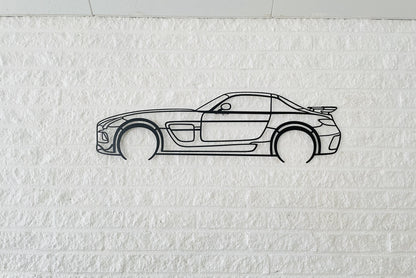 Mercedes SLS Black Series Silhouette Metal Wall Art