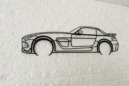 Mercedes SLS Black Series Silhouette Metal Wall Art