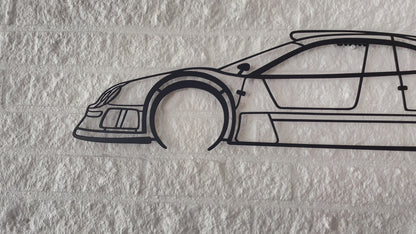 Mercedes CLK GTR Silhouette Metal Wall Art