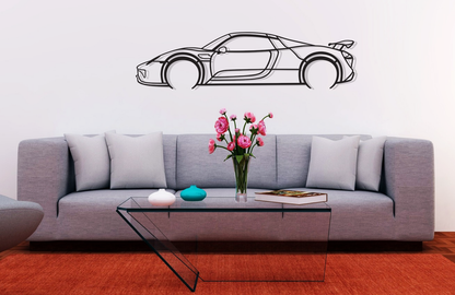 v8 wall art, large metal wall art, large car wall art, 911 silhouette, 918 Spyder metal wall art gift, large car wall art, metal car wall art, porsche car sign, 911 wall art gift