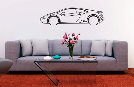 Huracan Silhouette Metal Wall Art V8 Wall Art