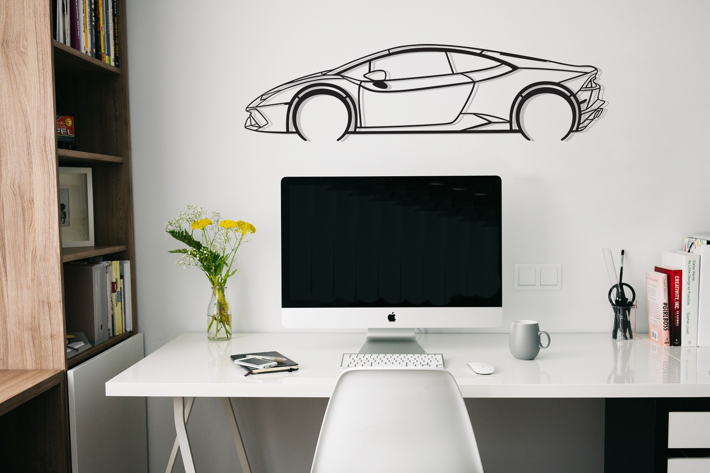 Huracan Silhouette Metal Wall Art V8 Wall Art