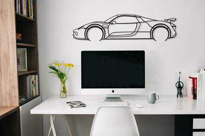 v8 wall art, large metal wall art, large car wall art, 911 silhouette, 918 Spyder metal wall art gift, large car wall art, metal car wall art, porsche car sign, 911 wall art gift